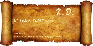Klinko Dénes névjegykártya